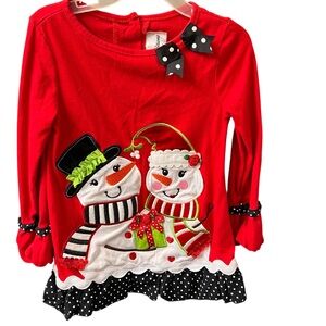 🎄 Rare Editions Girls Christmas Tunic Top – Size 5